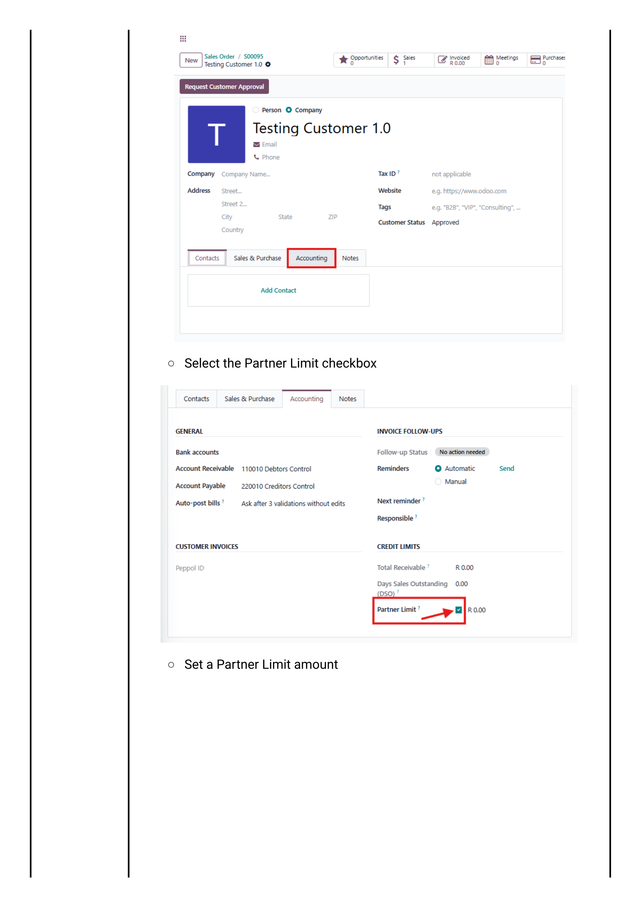 Sprint 1 — setting the partner limit