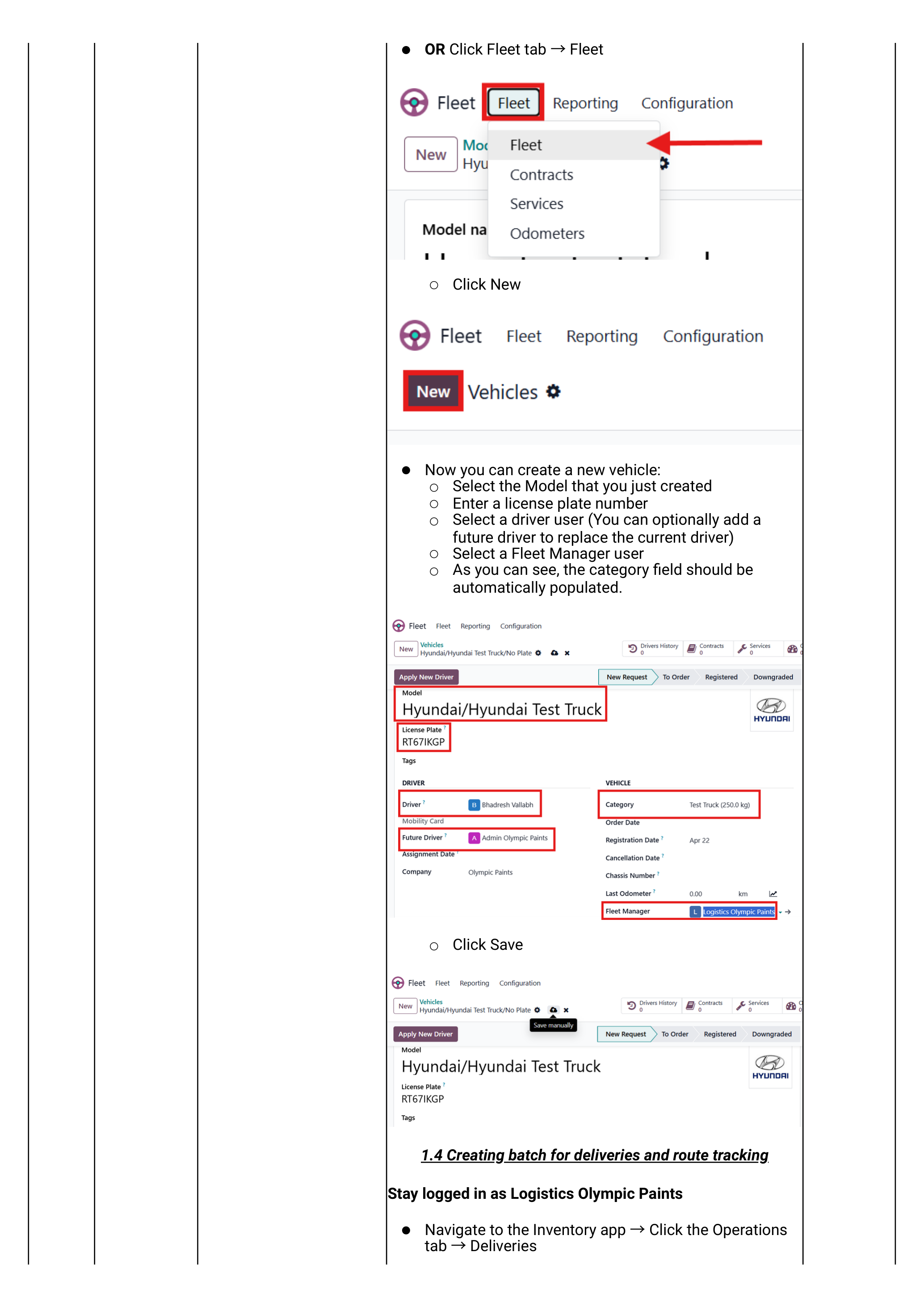 Sprint 5 — vehicle record